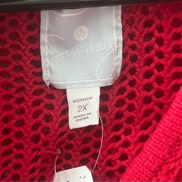 Dressbarn Sunday Crochet Pullover Top Sz 2X - Picture 7 of 7